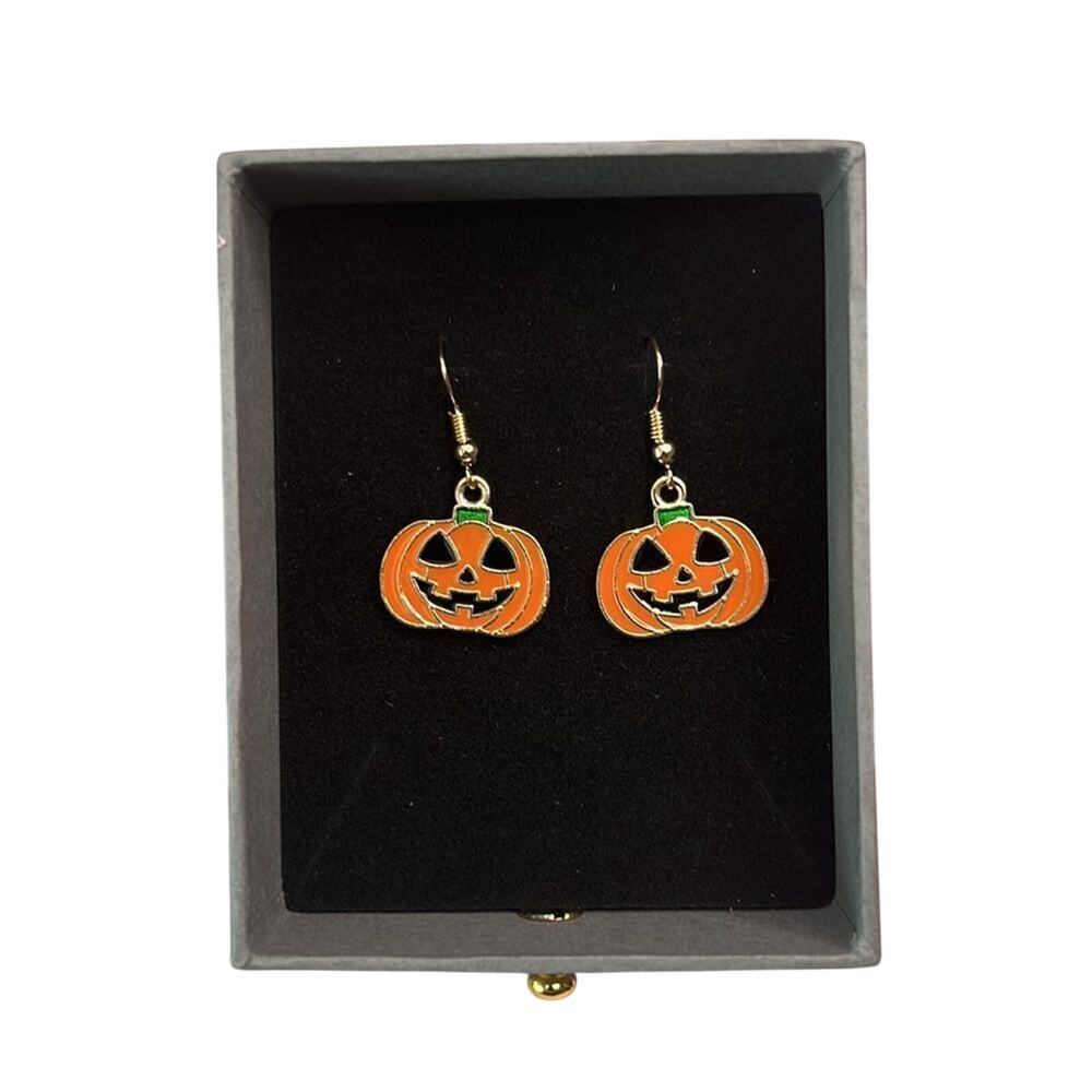 NWT Jack O Lantern Dangle Earrings Halloween Pumpkin Jewelry